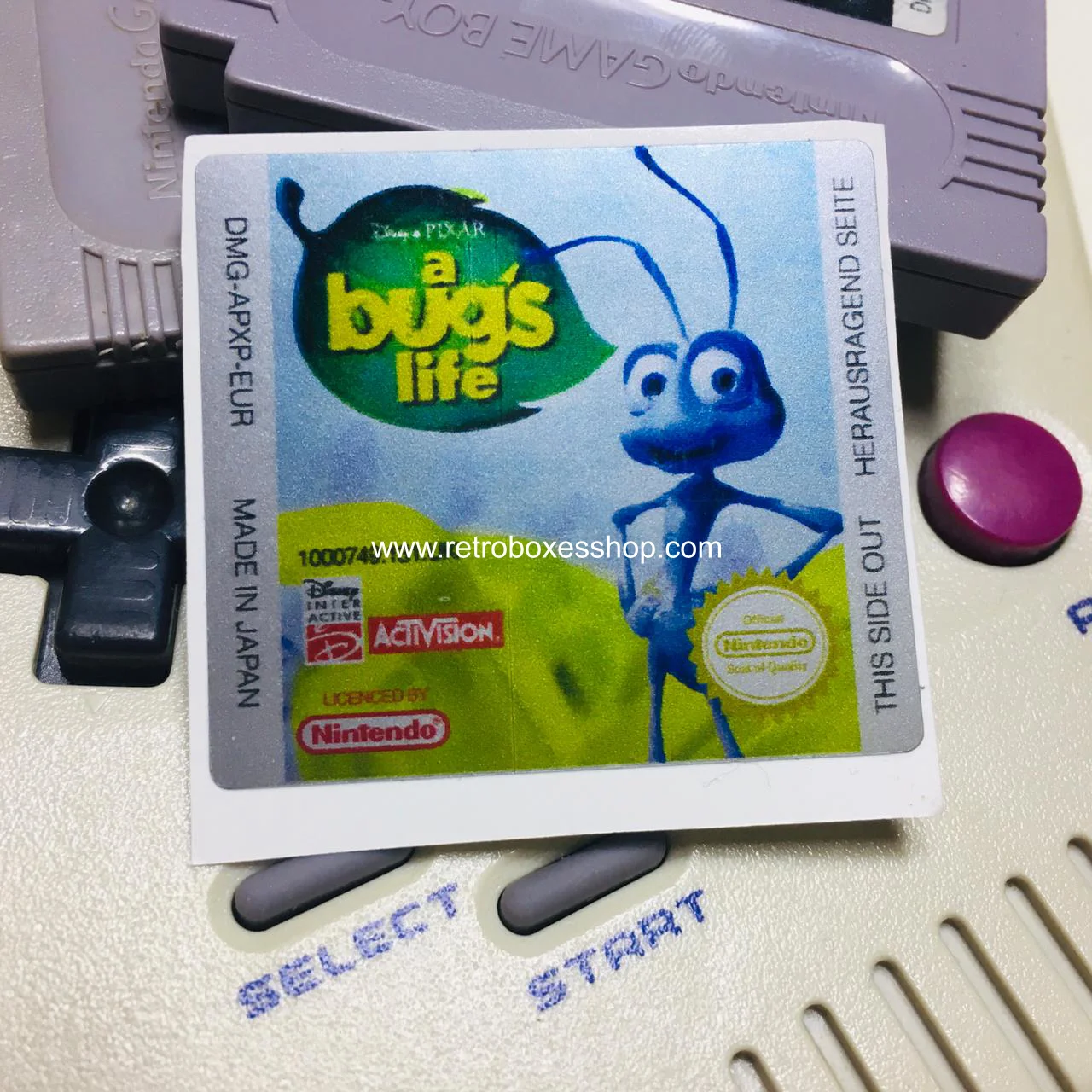 A Bug's Life GameBoy Label - Metallic Silver Sides Replacement Sticker - Image 2