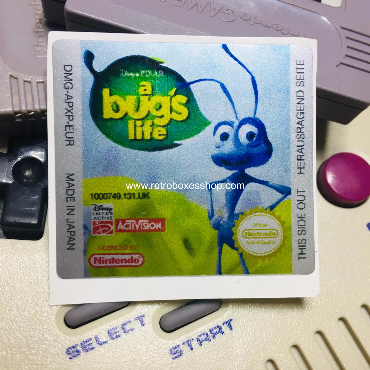 A Bug's Life GameBoy Label - Metallic Silver Sides Replacement Sticker - Image 3