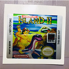 Adventure Island 2 GameBoy Label - Metallic Silver Sides Replacement Sticker
