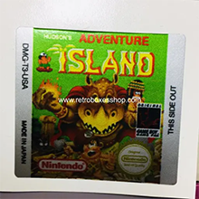 Adventure Island GameBoy Label - Metallic Silver Sides Replacement Sticker