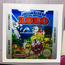Adventure of Lolo GameBoy Label - Metallic Silver Sides Replacement Sticker