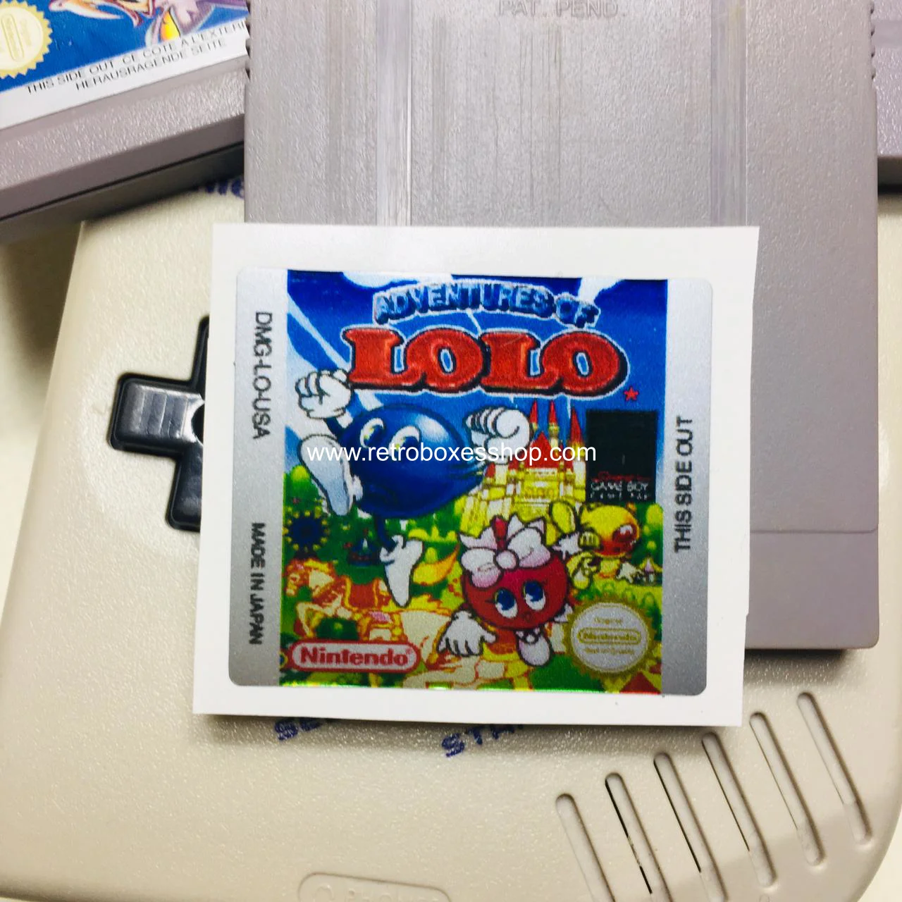 Adventure of Lolo GameBoy Label - Metallic Silver Sides Replacement Sticker - Image 1