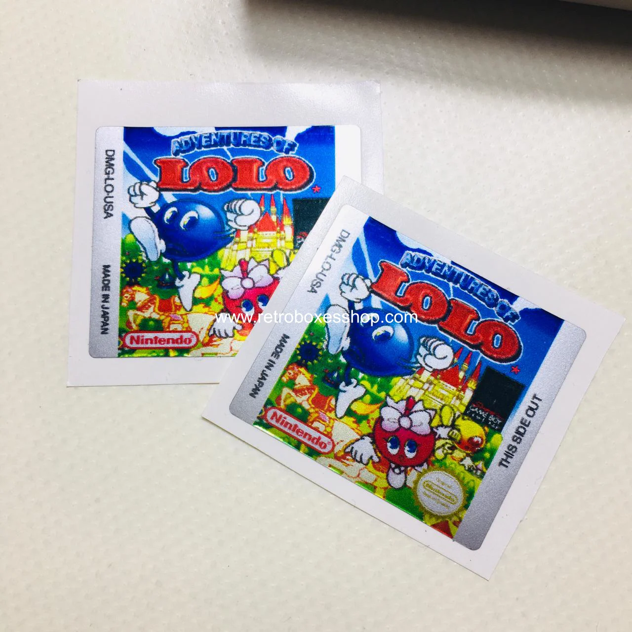 Adventure of Lolo GameBoy Label - Metallic Silver Sides Replacement Sticker - Image 2