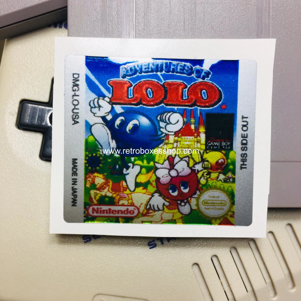 Adventure of Lolo GameBoy Label - Metallic Silver Sides Replacement Sticker - Image 3