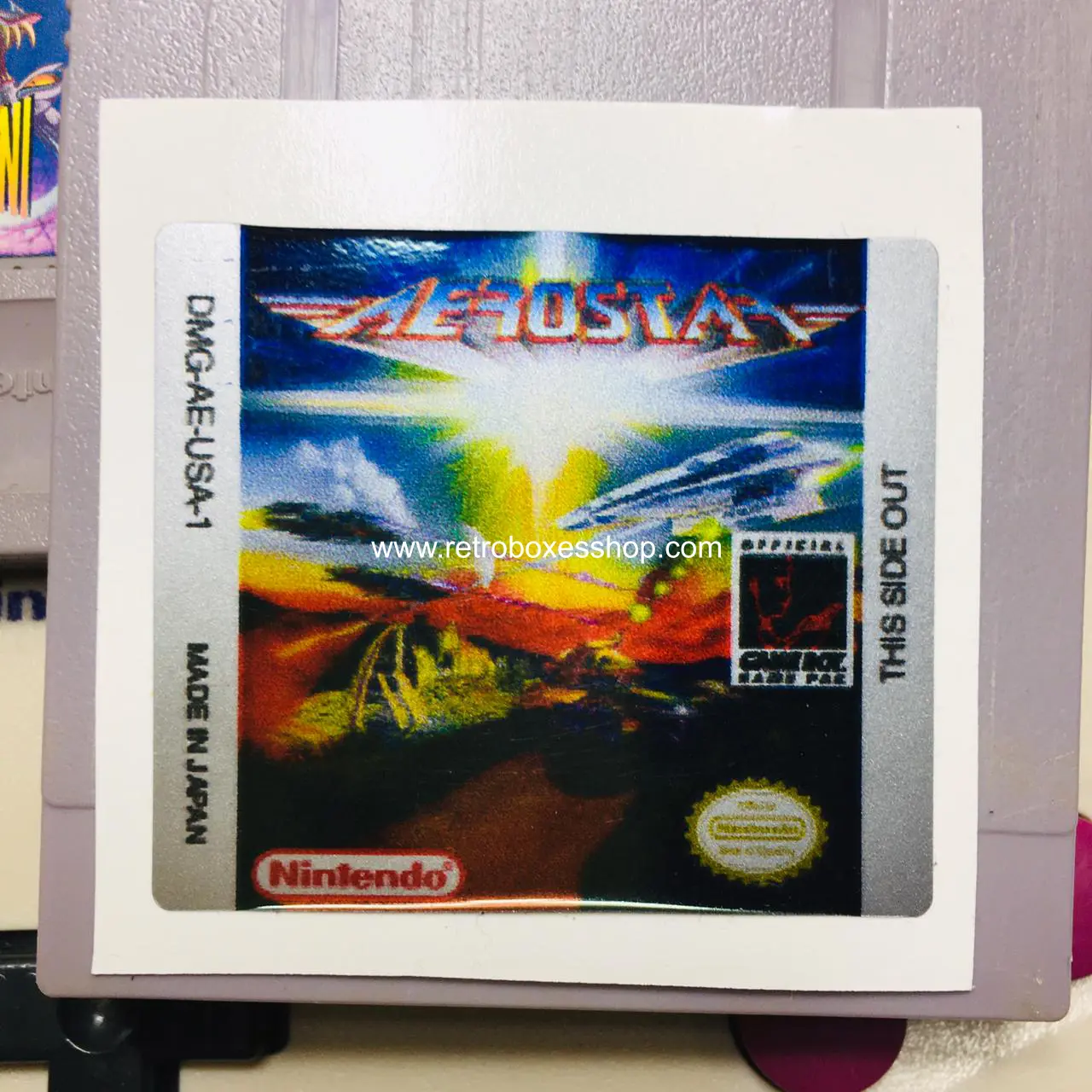 Aerostar GameBoy Label - Metallic Silver Sides Replacement Sticker