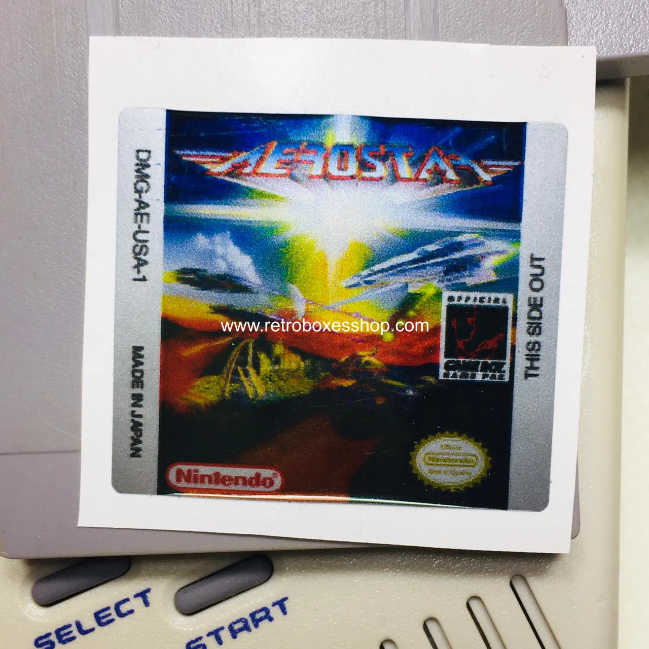 Aerostar GameBoy Label - Metallic Silver Sides Replacement Sticker - Image 2