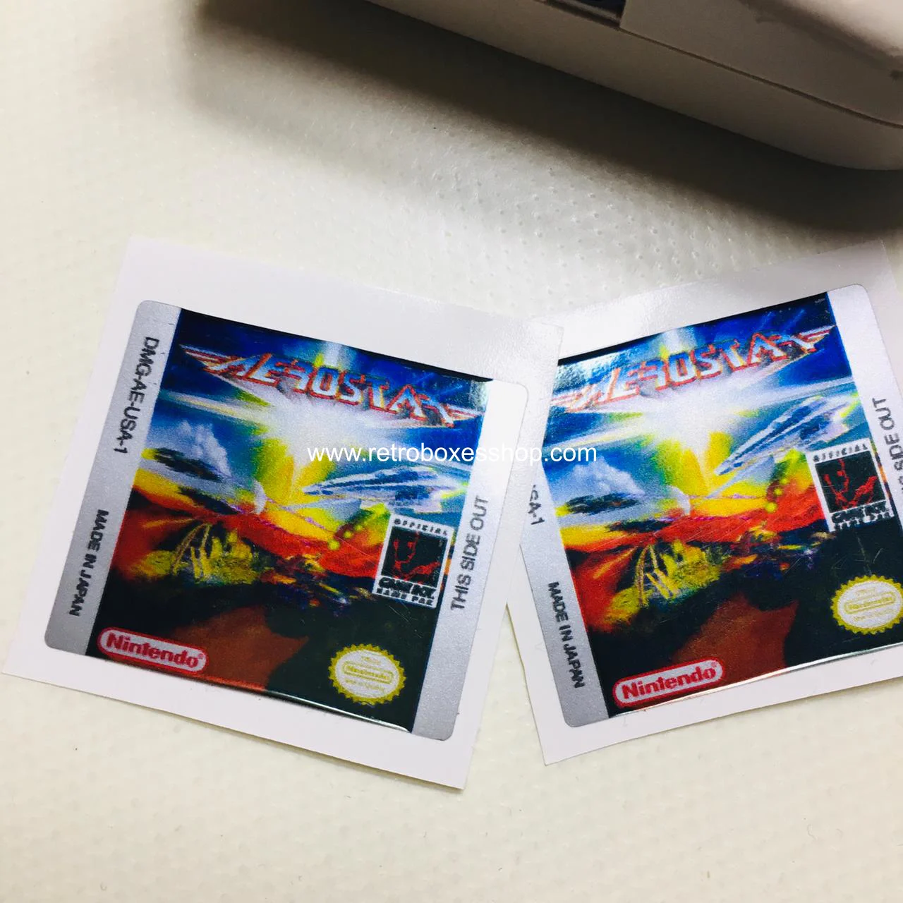 Aerostar GameBoy Label - Metallic Silver Sides Replacement Sticker - Image 3
