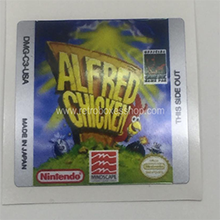Alfred Chicken GameBoy Label - Metallic Silver Sides Replacement Sticker