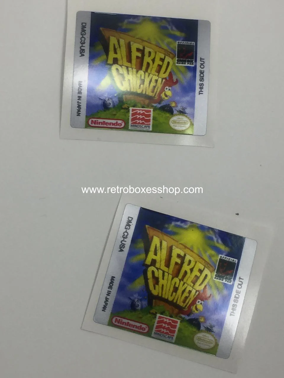 Alfred Chicken GameBoy Label - Metallic Silver Sides Replacement Sticker - Image 3