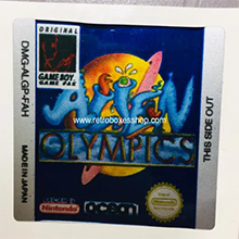 Alien Olympics GameBoy Label - Metallic Silver Sides Replacement Sticker
