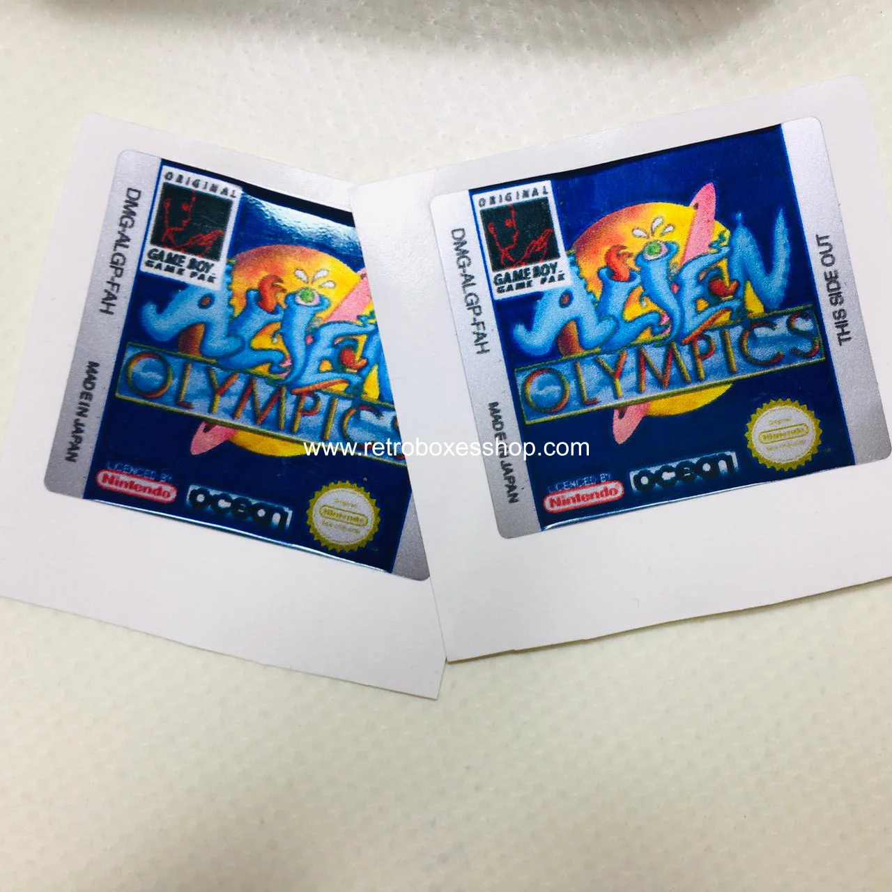Alien Olympics GameBoy Label - Metallic Silver Sides Replacement Sticker - Image 2