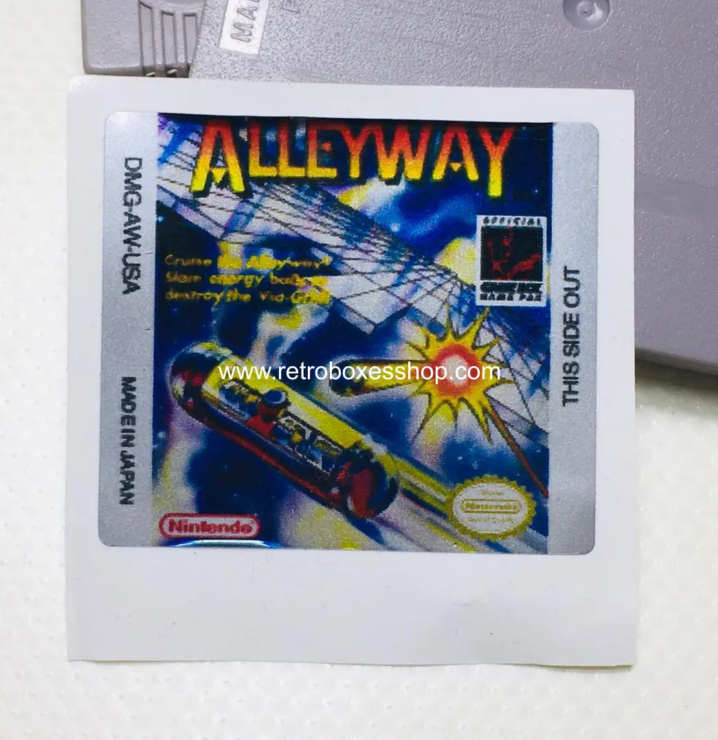 Alleyway GameBoy Label - Metallic Silver Sides Replacement Sticker