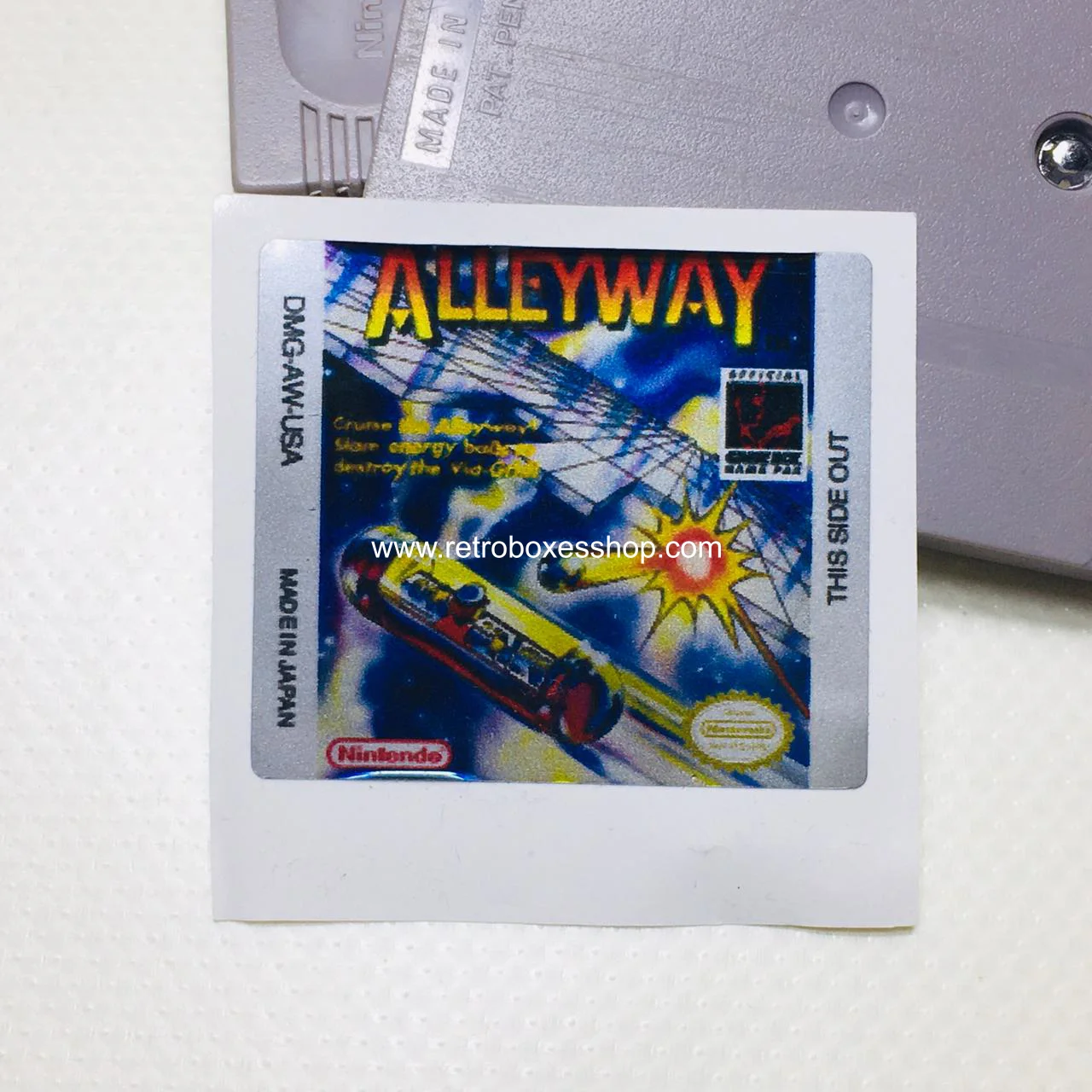 Alleyway GameBoy Label - Metallic Silver Sides Replacement Sticker - Image 1