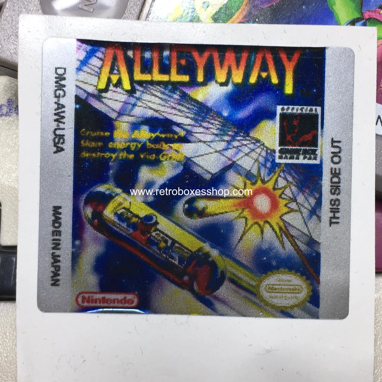 Alleyway GameBoy Label - Metallic Silver Sides Replacement Sticker - Image 3