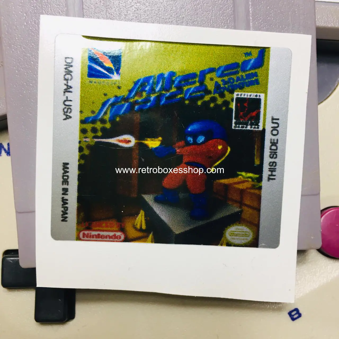Altered Space GameBoy Label - Metallic Silver Sides Replacement Sticker