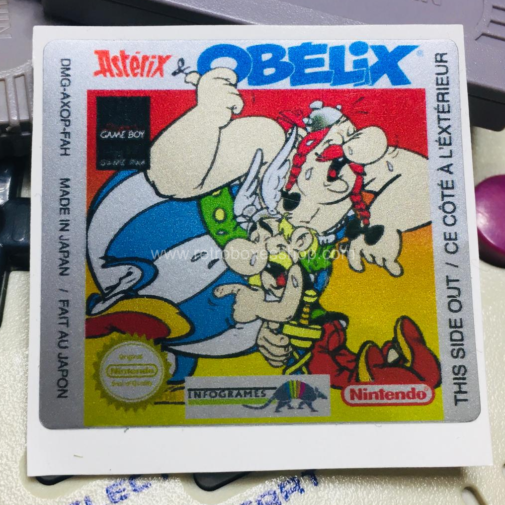 Asterix & Obelix GameBoy Label - Metallic Silver Sides Replacement Sticker