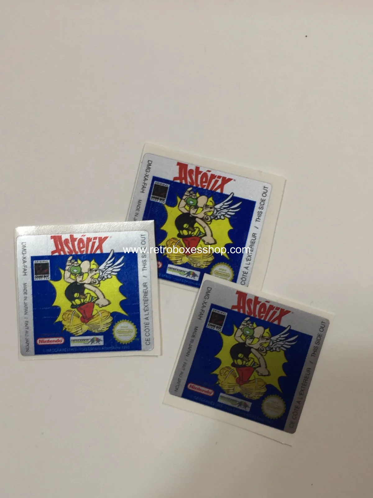 Astérix GameBoy Label - Metallic Silver Sides Replacement Sticker - Image 1
