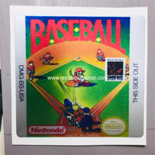 Baseball GameBoy Label - Metallic Silver Sides Replacement Sticker