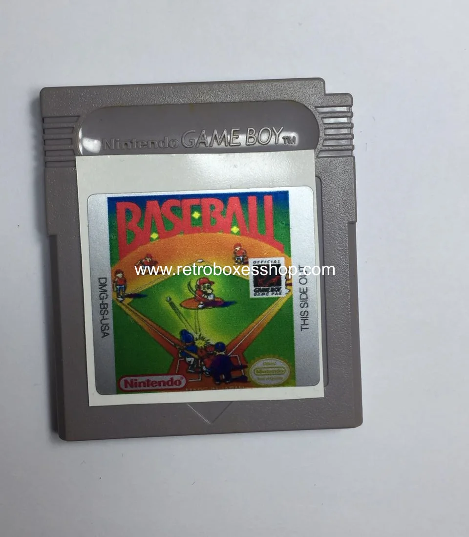 Baseball GameBoy Label - Metallic Silver Sides Replacement Sticker - Image 1