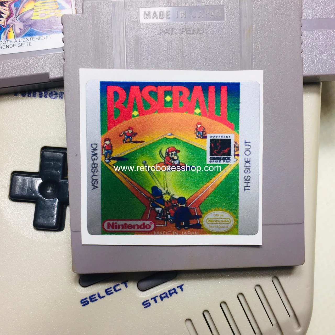 Baseball GameBoy Label - Metallic Silver Sides Replacement Sticker - Image 2