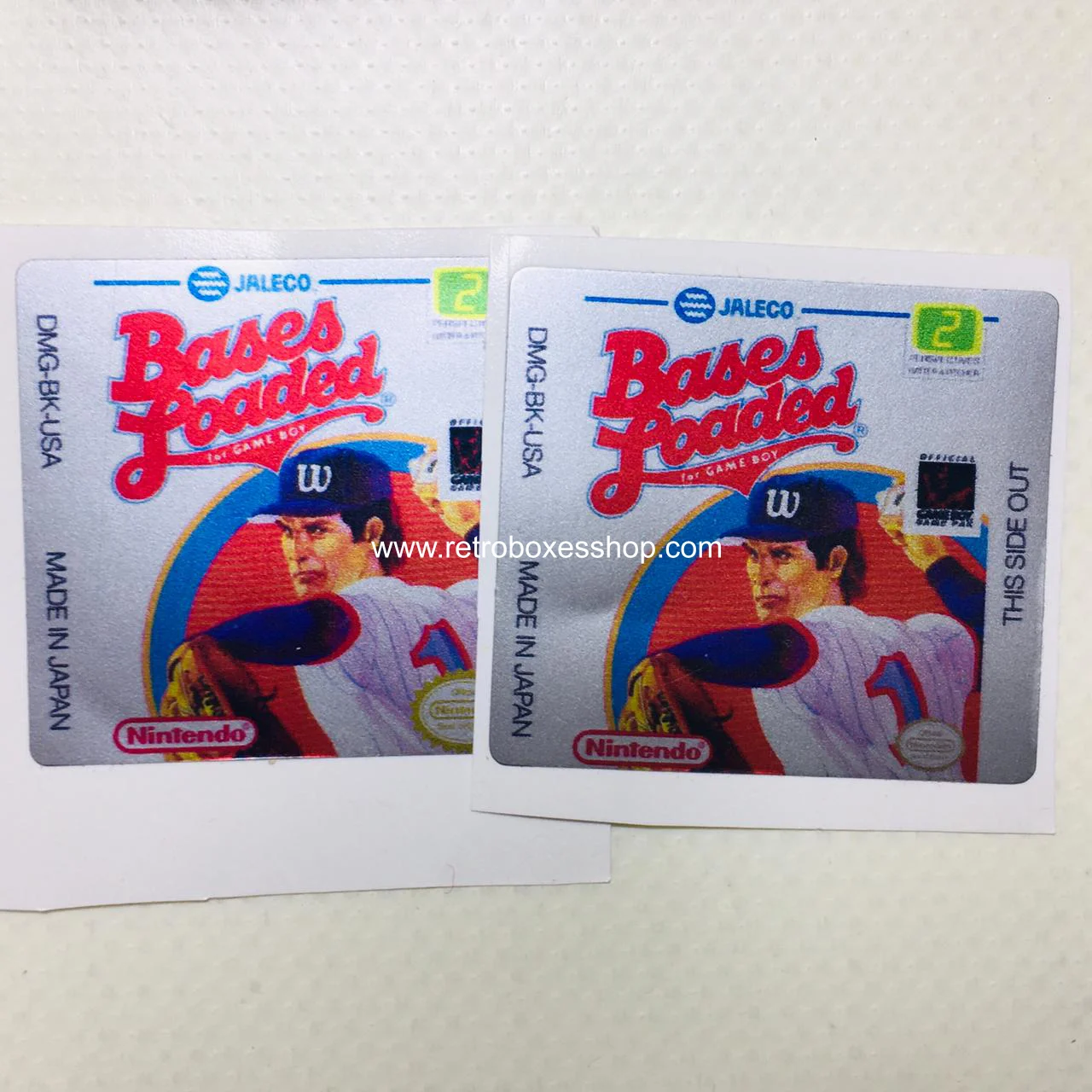 Bases Loaded GameBoy Label - Metallic Silver Sides Replacement Sticker - Image 2