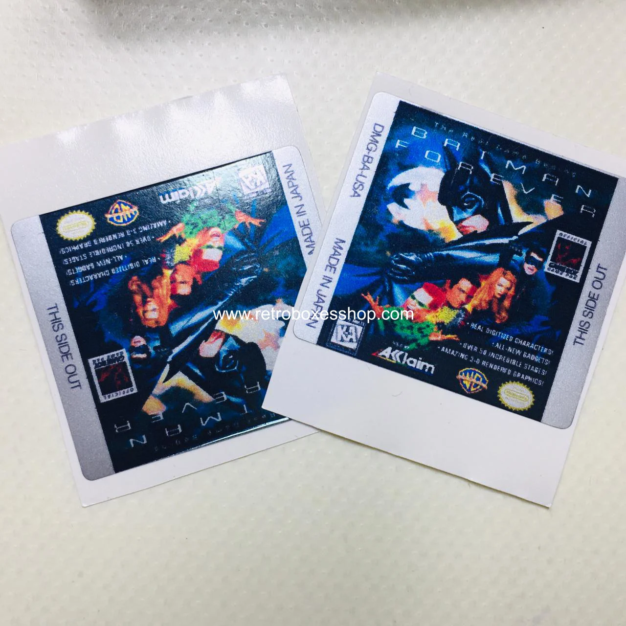 Batman Forever GameBoy Label - Metallic Silver Sides Replacement Sticker - Image 2