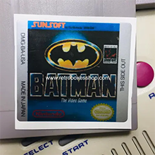Batman GameBoy Label - Metallic Silver Sides Replacement Sticker