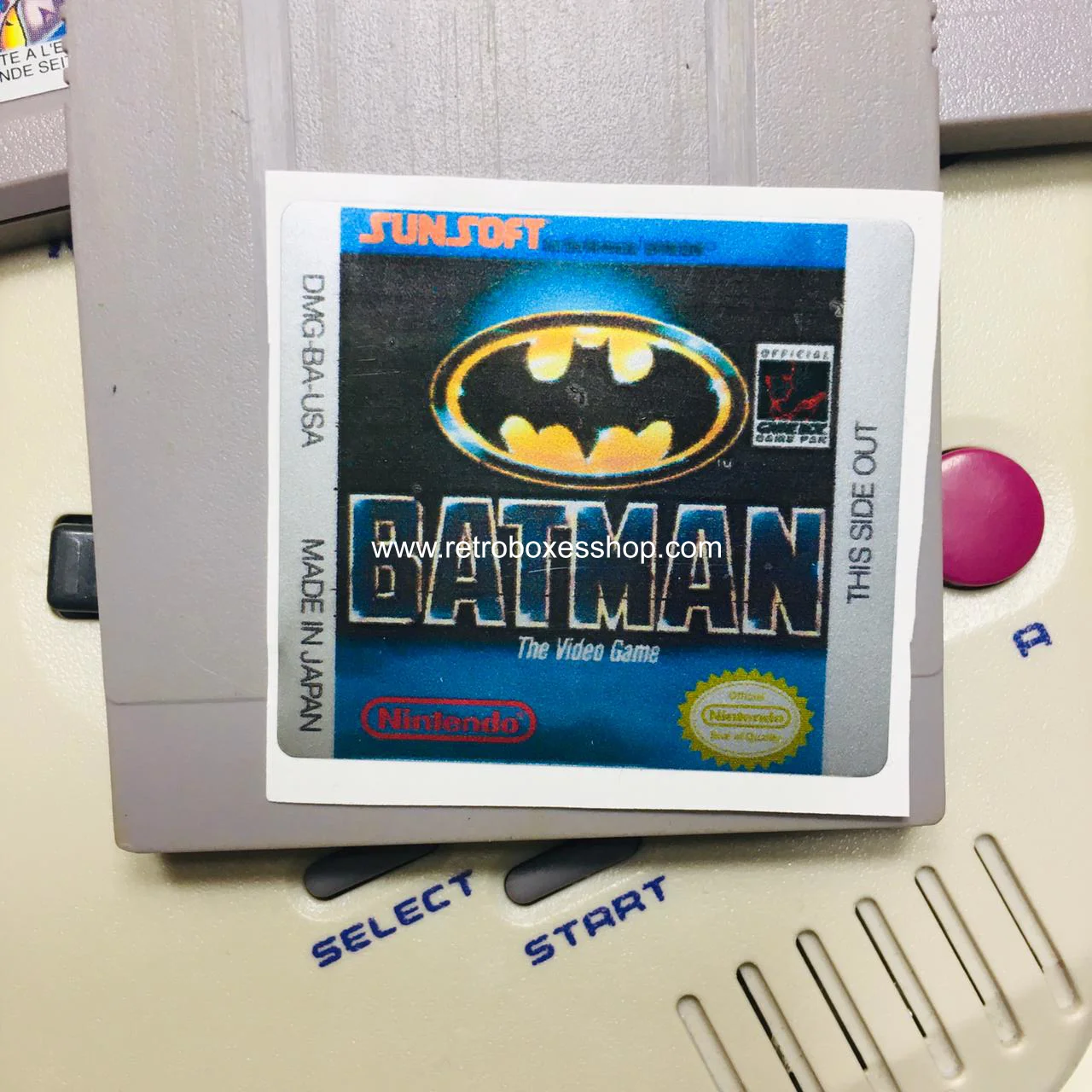 Batman GameBoy Label - Metallic Silver Sides Replacement Sticker - Image 1