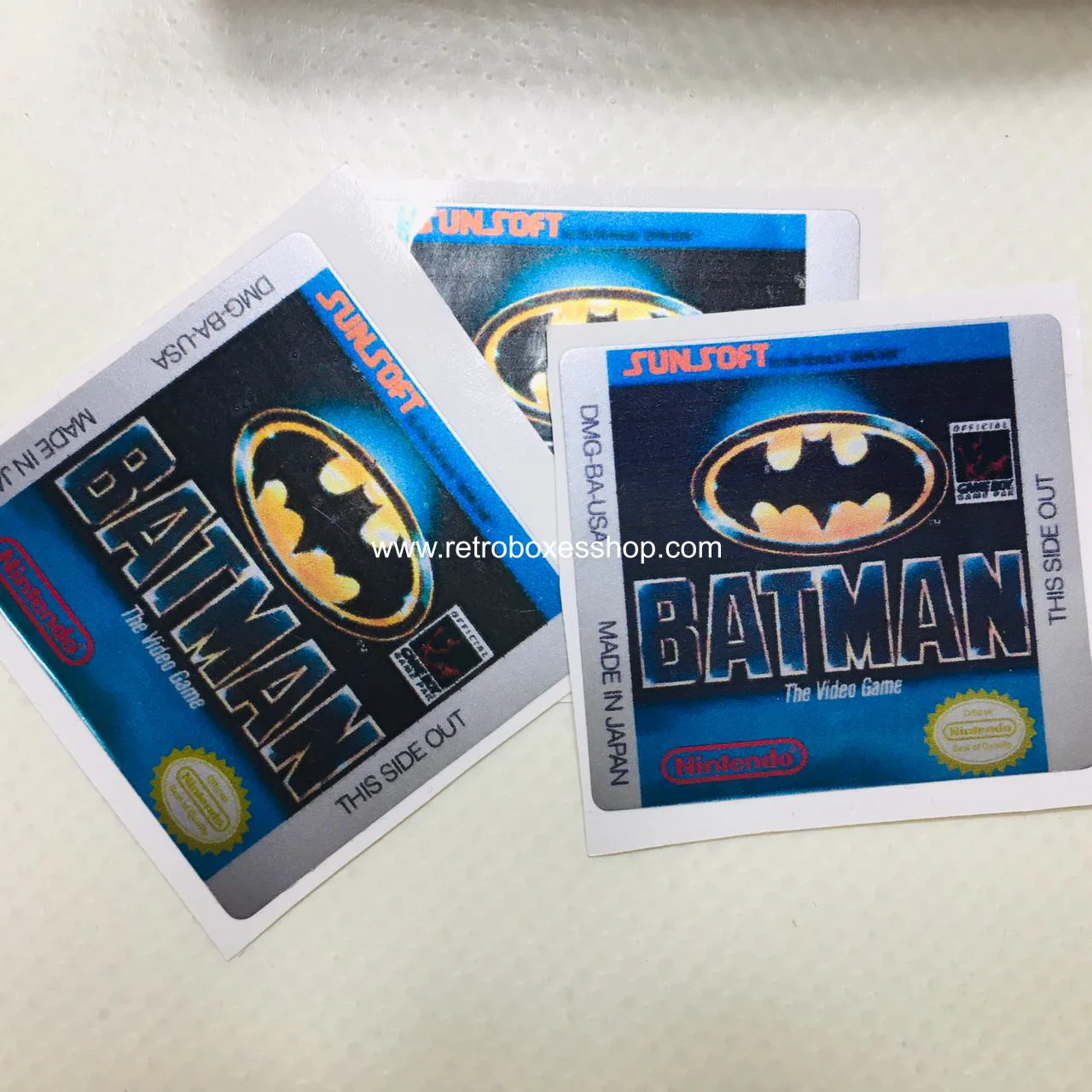 Batman GameBoy Label - Metallic Silver Sides Replacement Sticker - Image 2