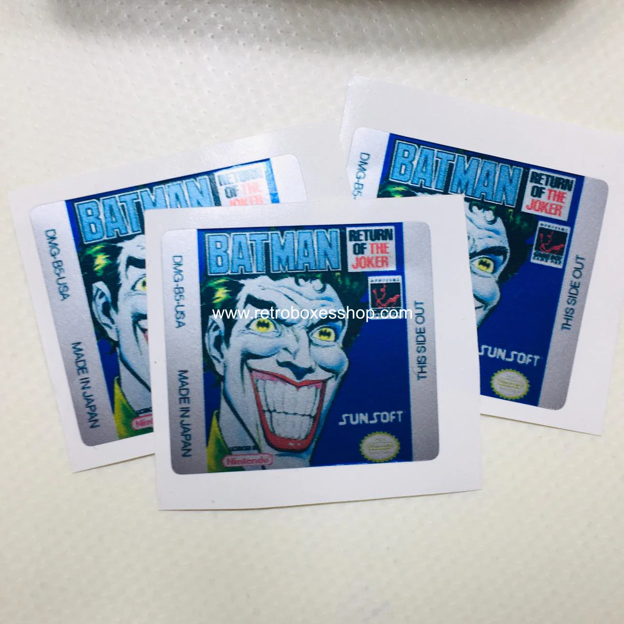 Batman Return of the Joker GameBoy Label - Metallic Silver Sides Replacement Sticker - Image 1