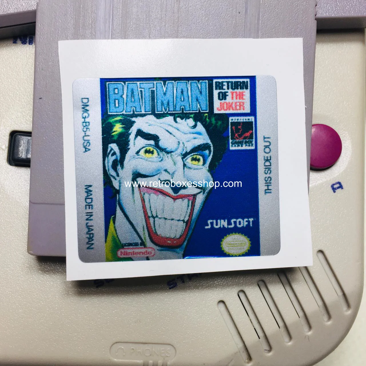 Batman Return of the Joker GameBoy Label - Metallic Silver Sides Replacement Sticker - Image 2