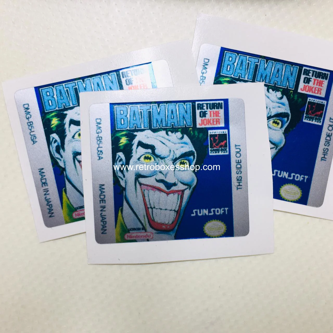 Batman Return of the Joker GameBoy Label - Metallic Silver Sides Replacement Sticker - Image 3