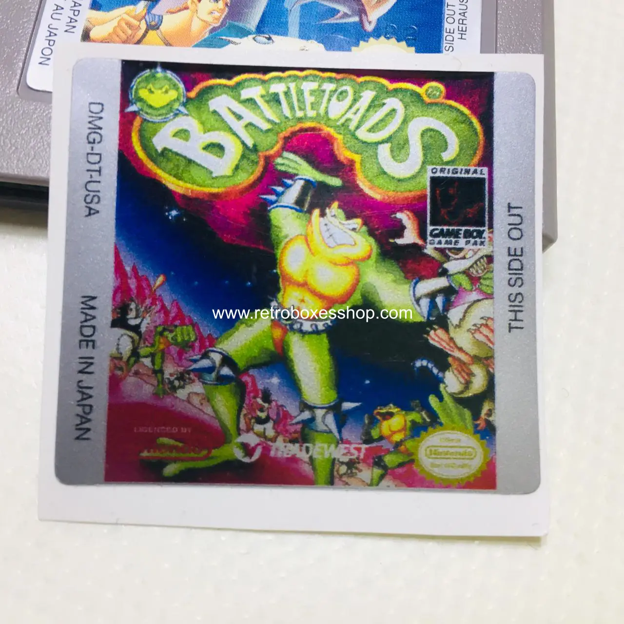 Battle Toads GameBoy Label - Metallic Silver Sides Replacement Sticker