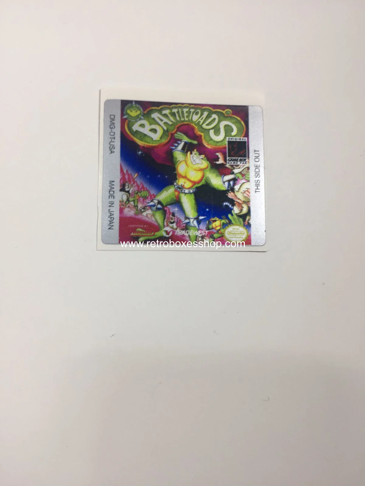 Battle Toads GameBoy Label - Metallic Silver Sides Replacement Sticker - Image 1