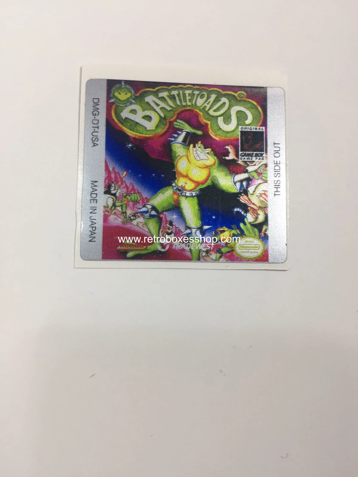 Battle Toads GameBoy Label - Metallic Silver Sides Replacement Sticker - Image 2