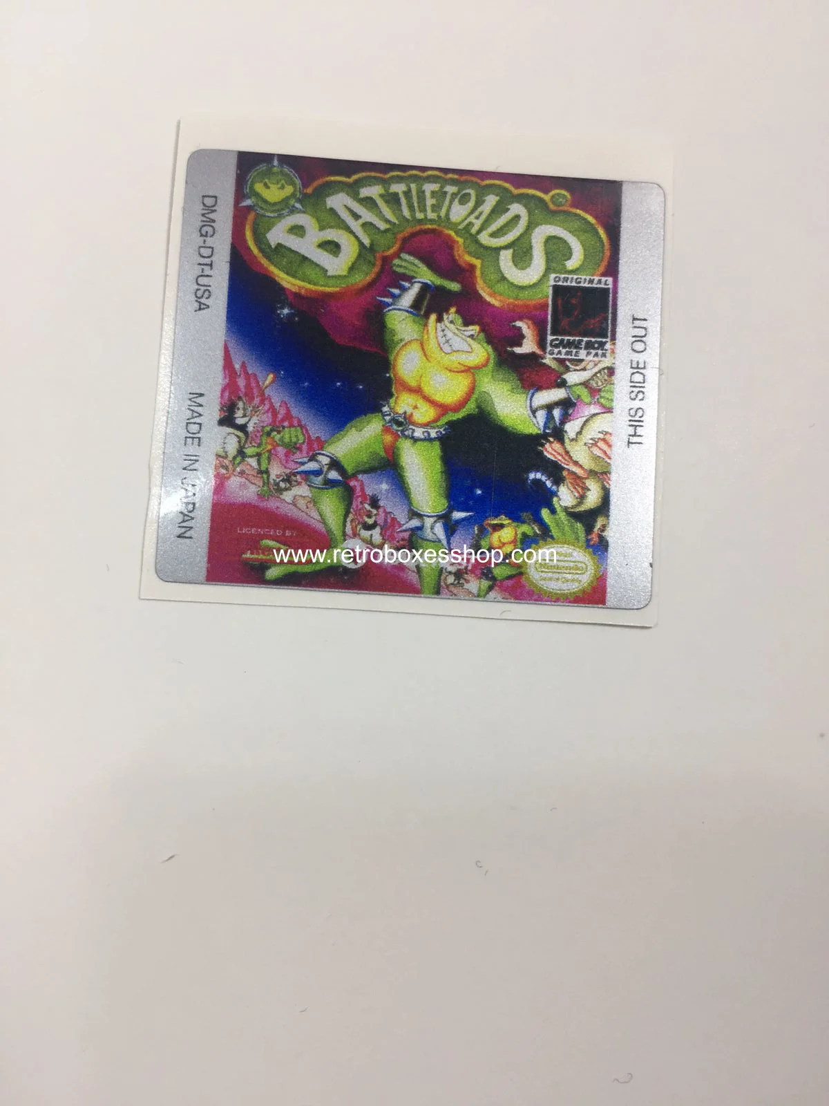 Battle Toads GameBoy Label - Metallic Silver Sides Replacement Sticker - Image 3