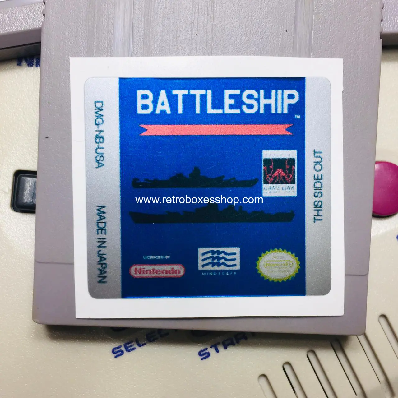 Battleship GameBoy Label - Metallic Silver Sides Replacement Sticker