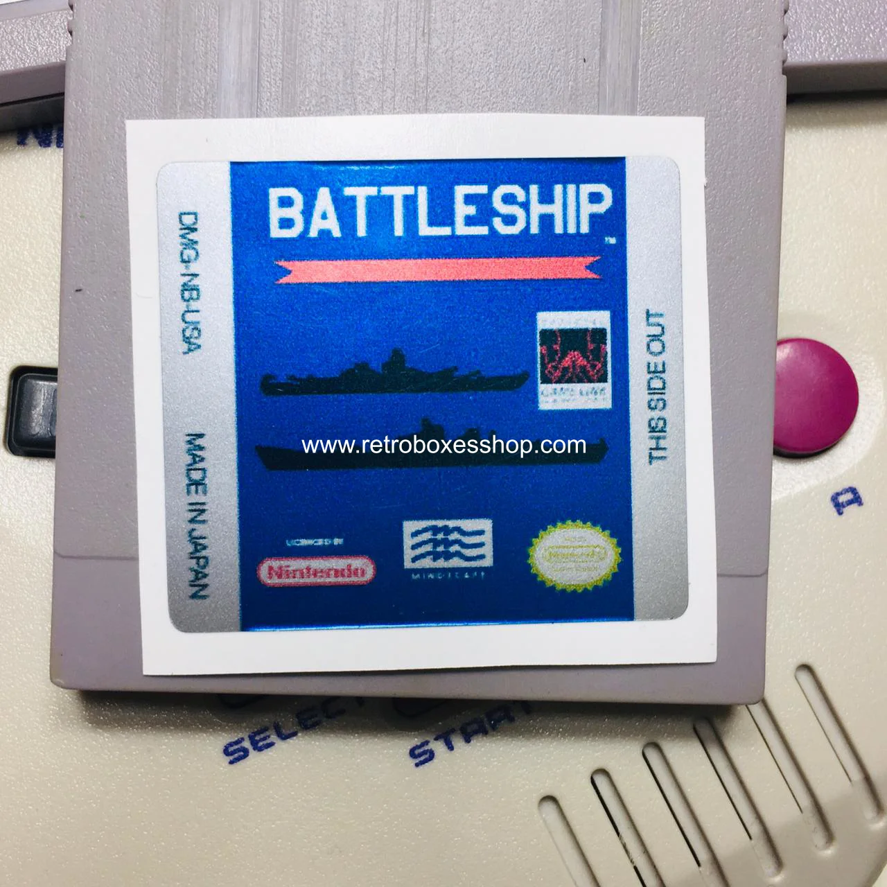 Battleship GameBoy Label - Metallic Silver Sides Replacement Sticker - Image 1