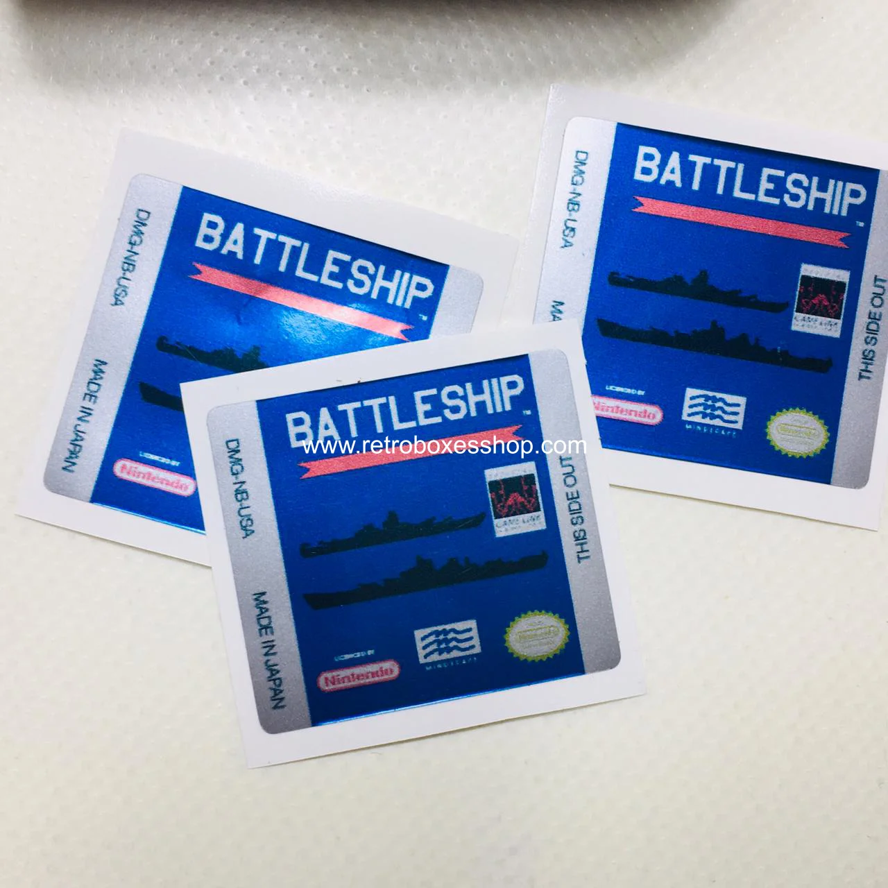 Battleship GameBoy Label - Metallic Silver Sides Replacement Sticker - Image 2