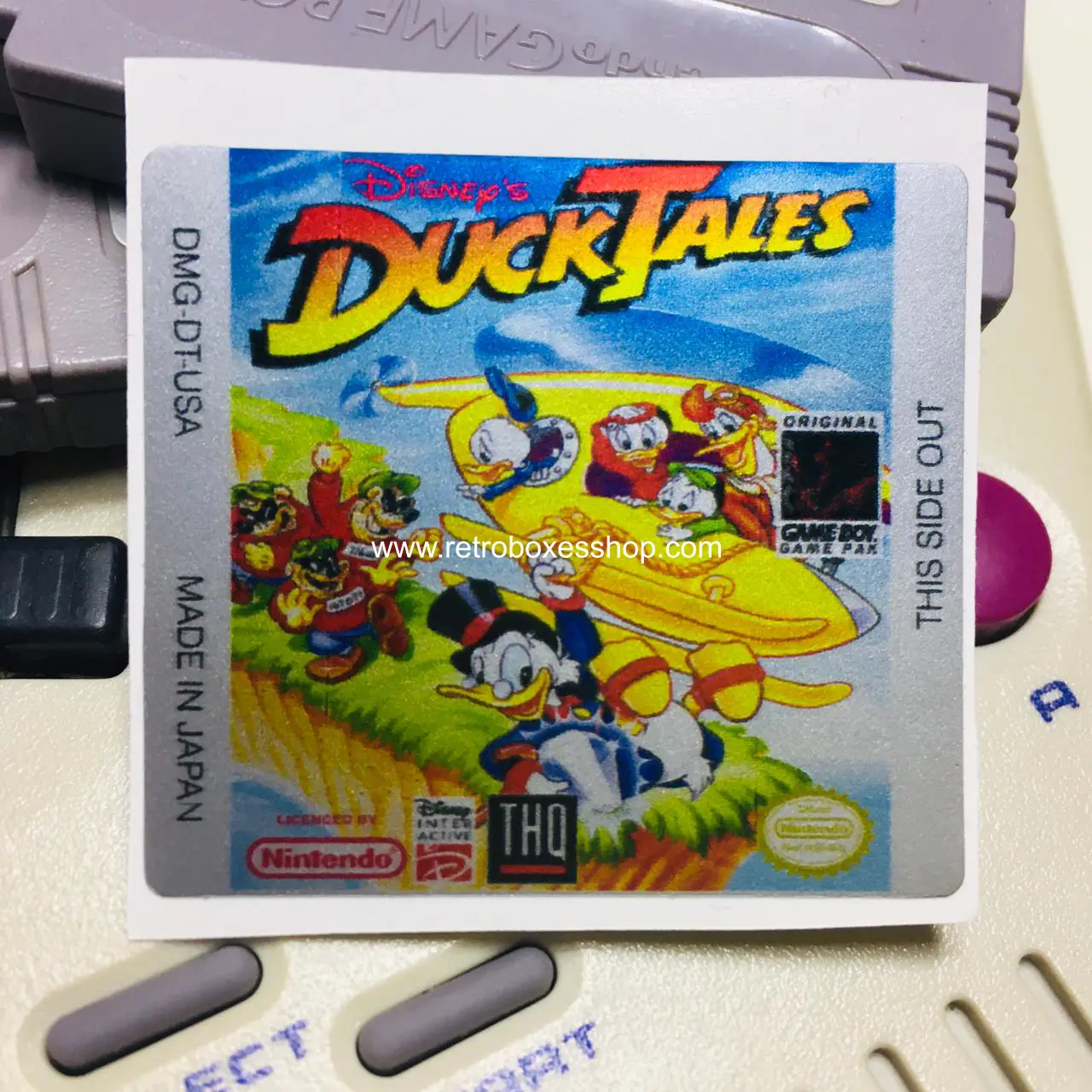 Duck Tales GameBoy Label - Metallic Silver Sides Replacement Sticker