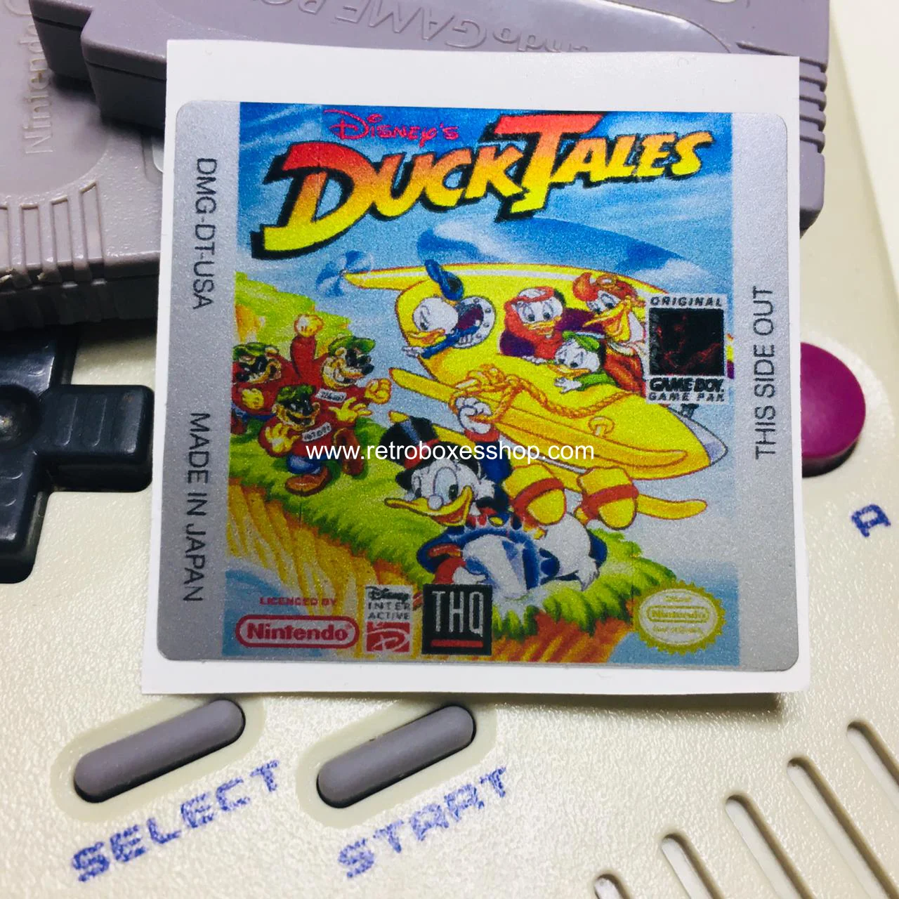 Duck Tales GameBoy Label - Metallic Silver Sides Replacement Sticker - Image 1