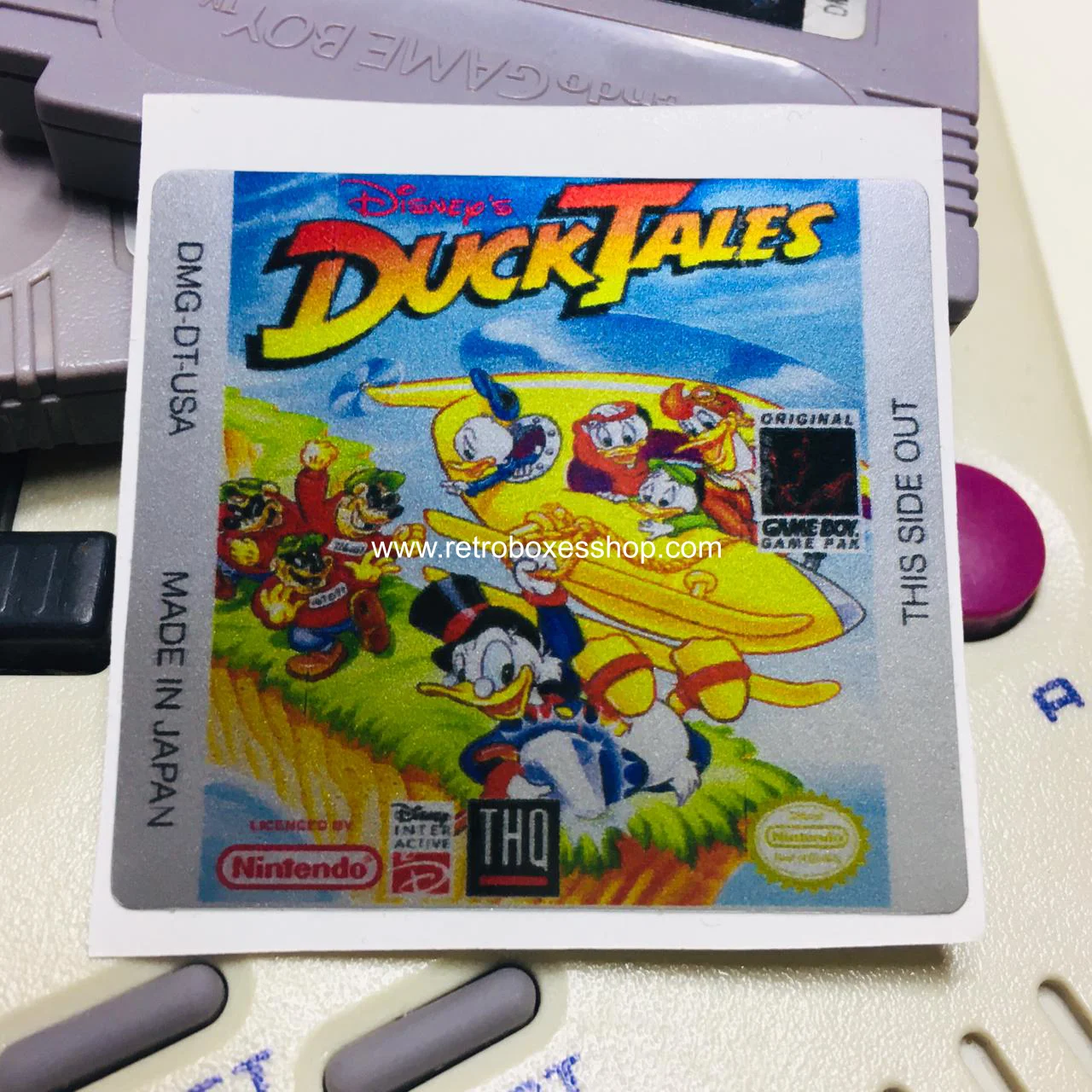 Duck Tales GameBoy Label - Metallic Silver Sides Replacement Sticker - Image 2