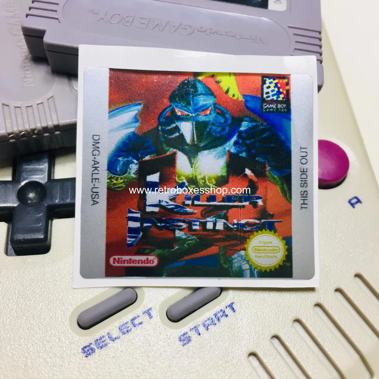 Killer Instinct GameBoy Label - Metallic Silver Sides Replacement Sticker