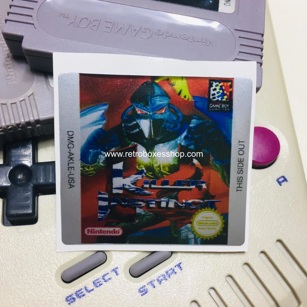 Killer Instinct GameBoy Label - Metallic Silver Sides Replacement Sticker - Image 1