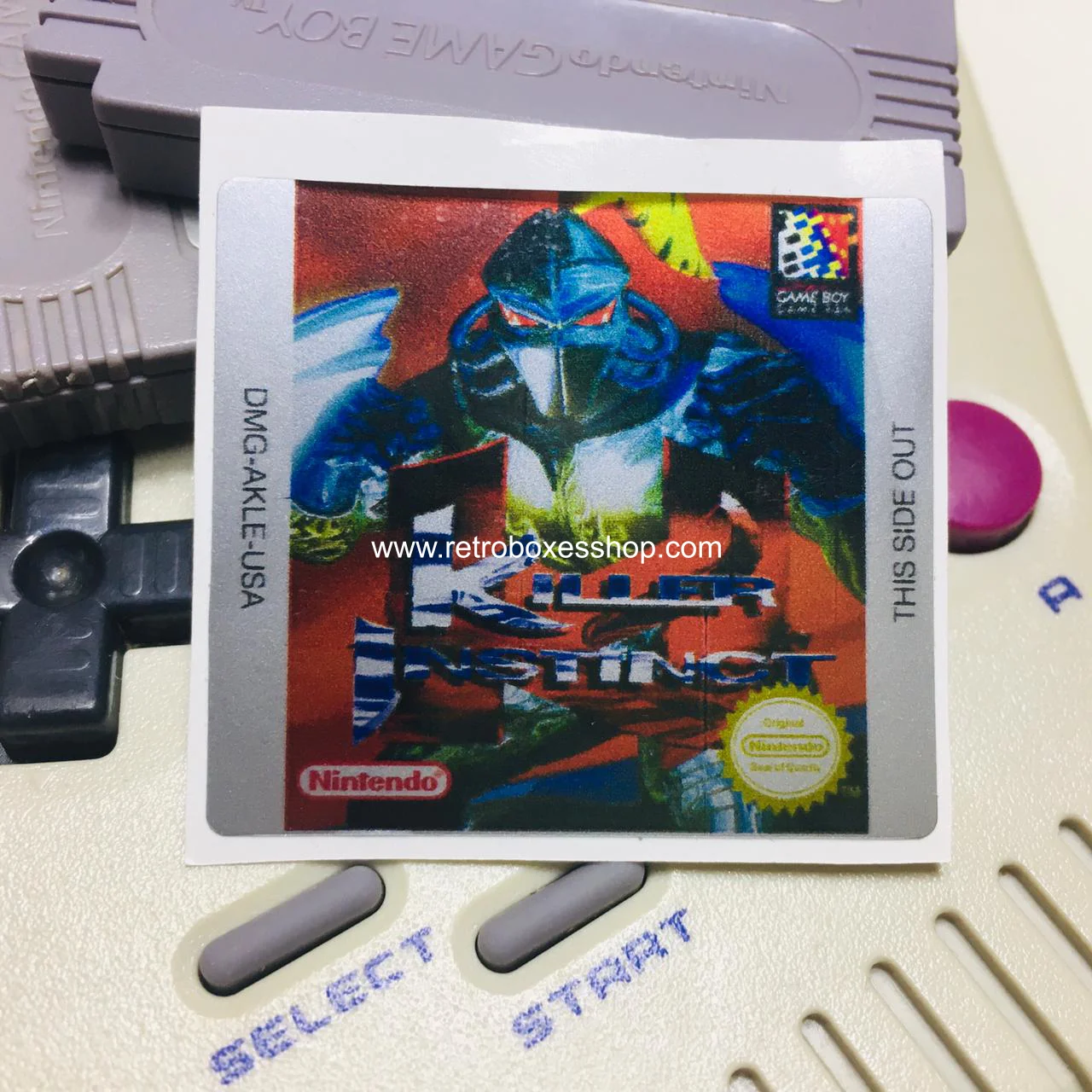 Killer Instinct GameBoy Label - Metallic Silver Sides Replacement Sticker - Image 2