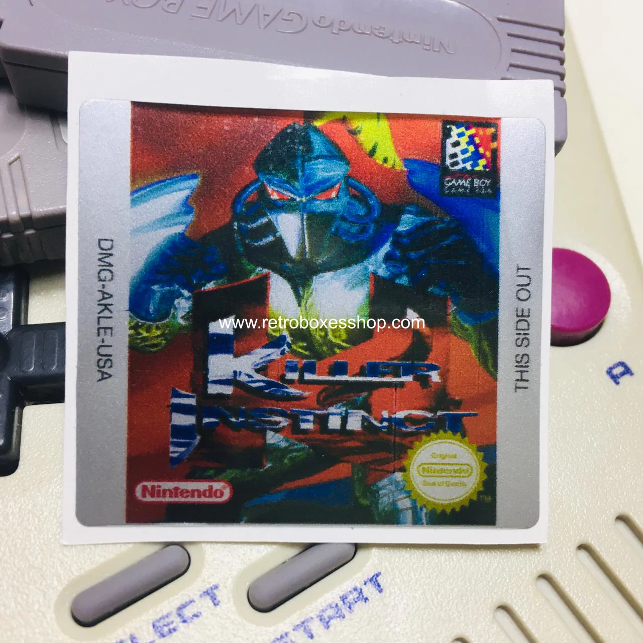 Killer Instinct GameBoy Label - Metallic Silver Sides Replacement Sticker - Image 3