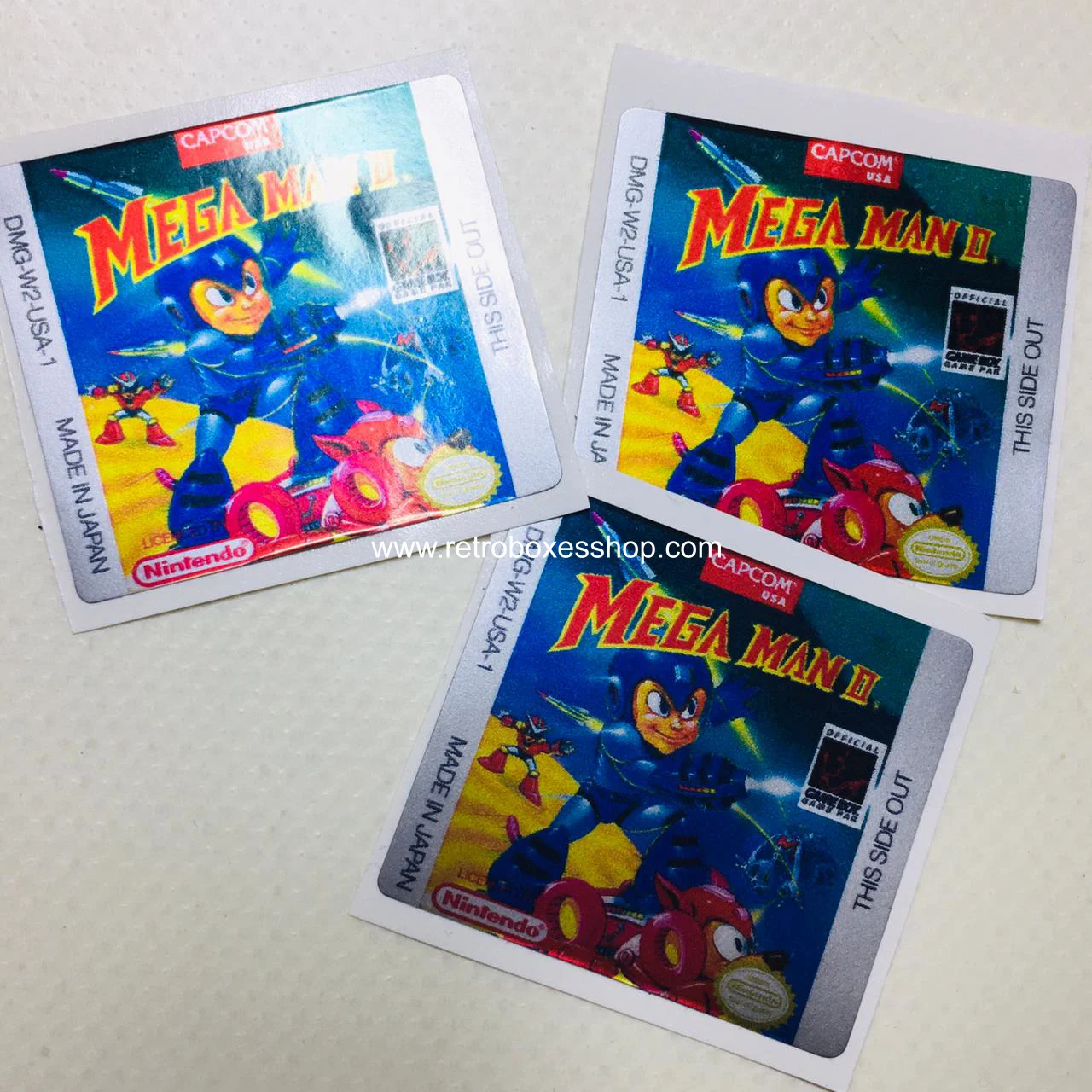 Mega Man 2 GameBoy Label - Metallic Silver Sides Replacement Sticker - Image 3