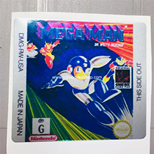 Mega Man GameBoy Label - Metallic Silver Sides Replacement Sticker