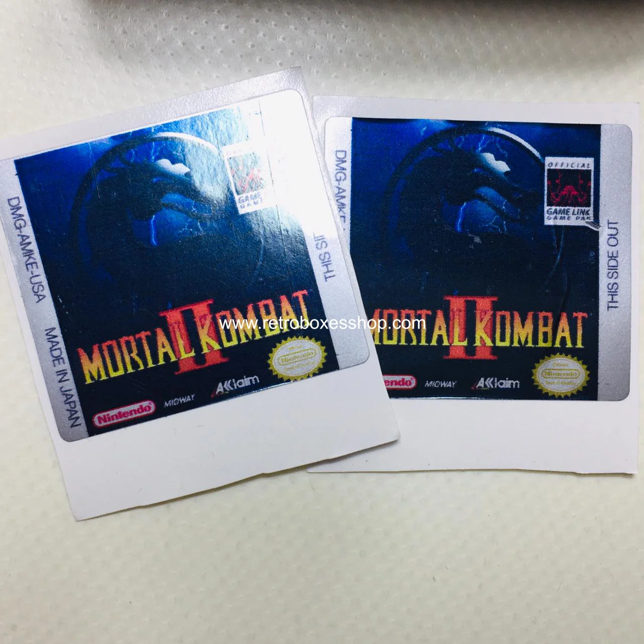 Mortal Kombat 2 GameBoy Label - Metallic Silver Sides Replacement Sticker - Image 2