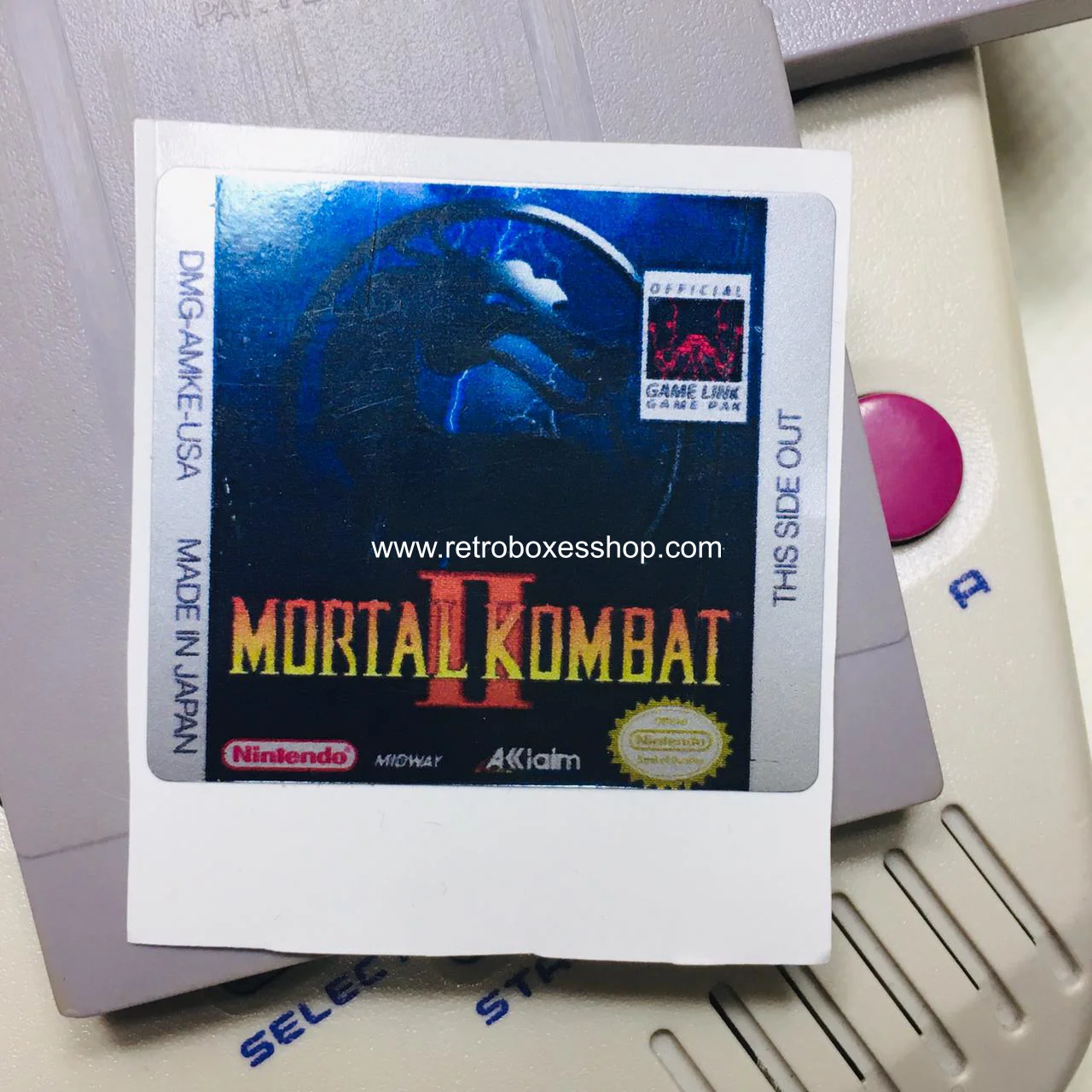 Mortal Kombat 2 GameBoy Label - Metallic Silver Sides Replacement Sticker - Image 3